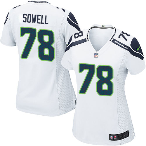 Women's Limited Bradley Sowell Nike Jersey White Road - #78 NFL Seattle Seahawks